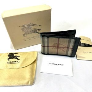 Authentic BURBERRY Men's CLASSIC Bifold Haymarket Check Wallet